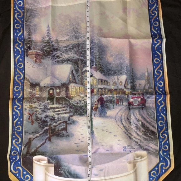 Thomas Kinkade Year of Glad Tidings Happy New Year Winter Scene Flag with COA - Picture 4 of 8